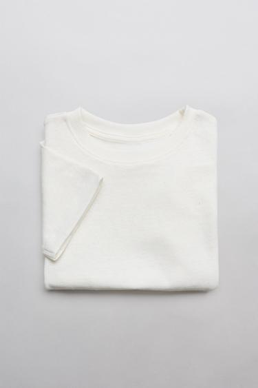CAMISETA ALGODÃO - Cru da Zara