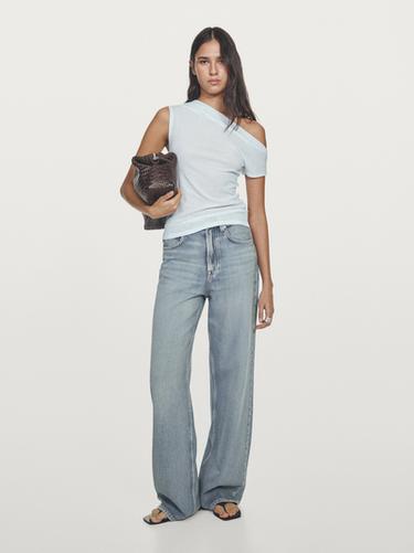 Zara Sleeveless asymmetric top - Sky blue - Image 0