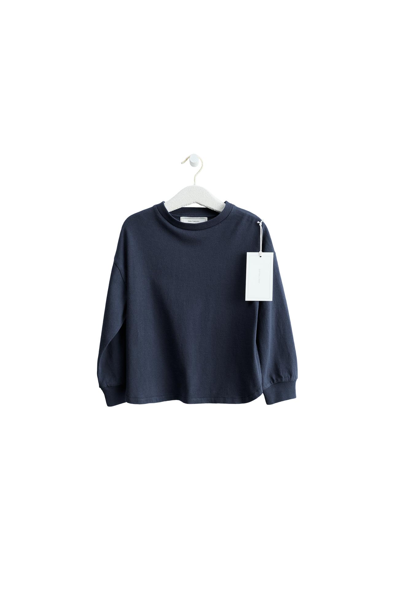 ZARA TIMELESS - однотонная футболка с отворотами на рукавах