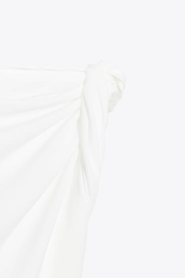 ROBE COURTE ASYMÉTRIQUE - Blanc de Zara - Image 8
