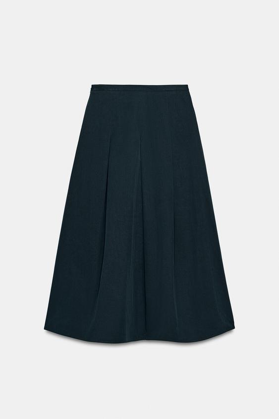 JUPE CAPE MI-LONGUE - Bleu marine foncé de Zara - Image 6
