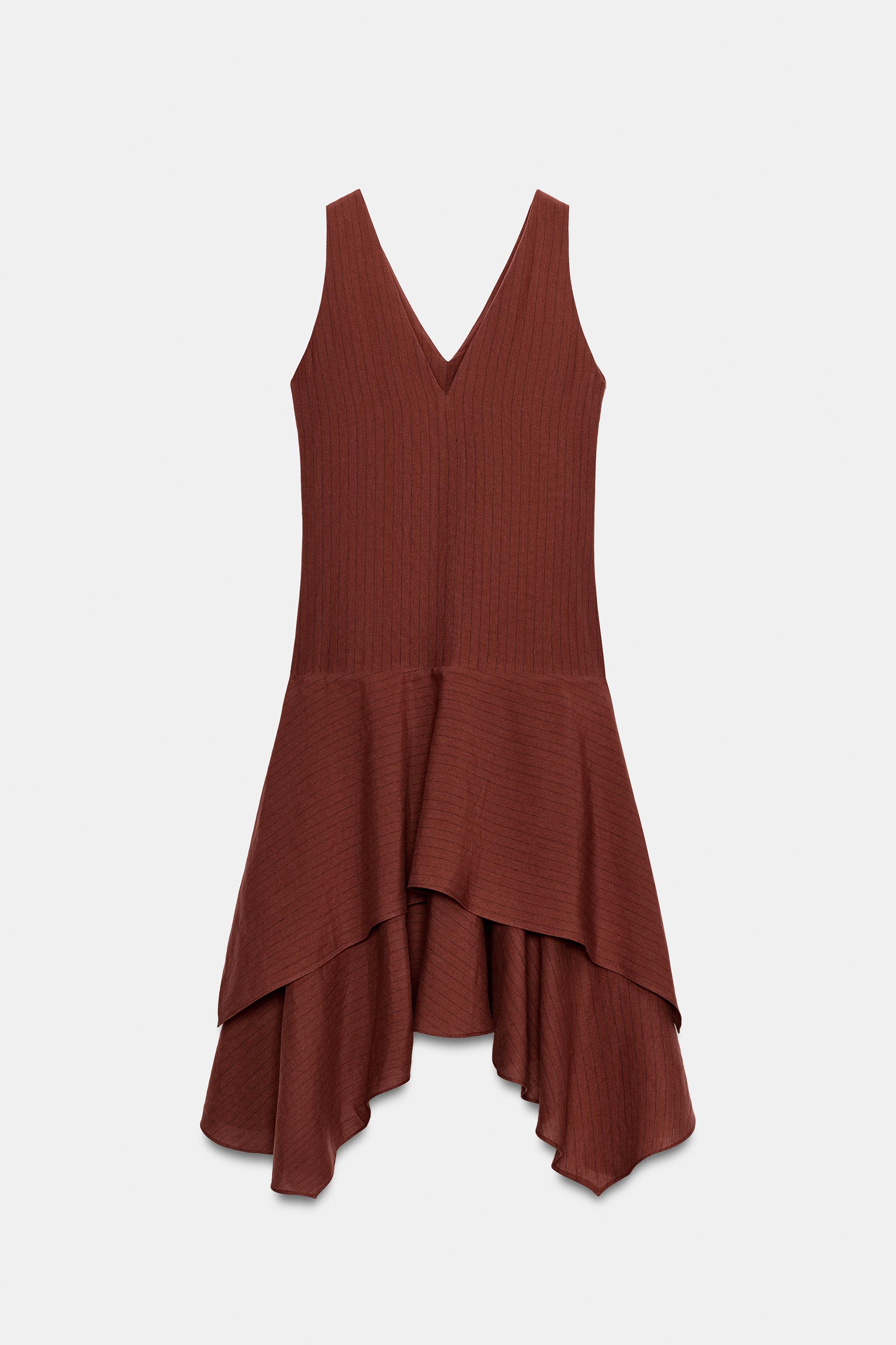 ASYMMETRIC STRIPED DRESS ZW COLLECTION