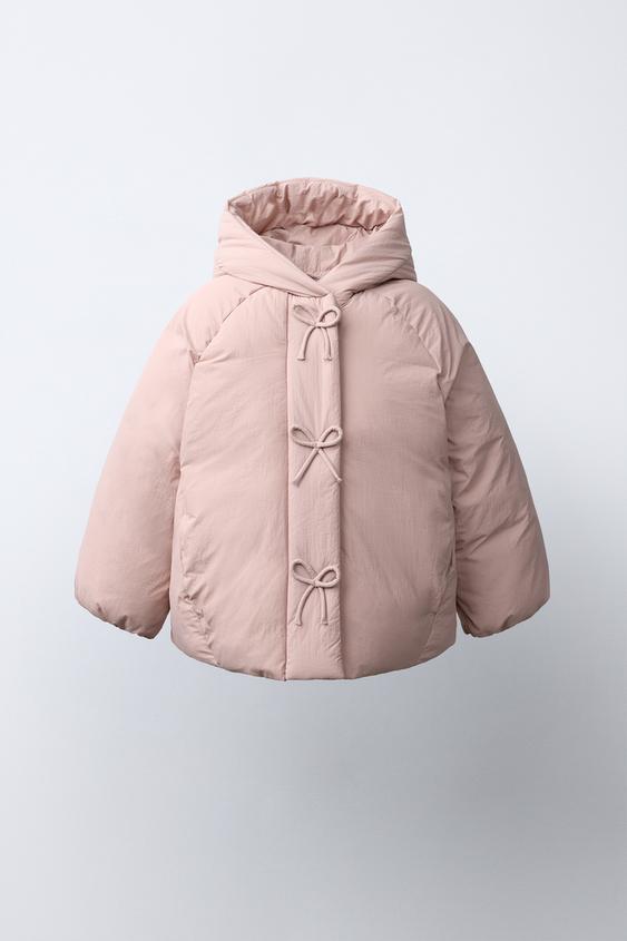 WATER-REPELLENT BOW PUFFER COAT - Pink by Zara - Image 0
