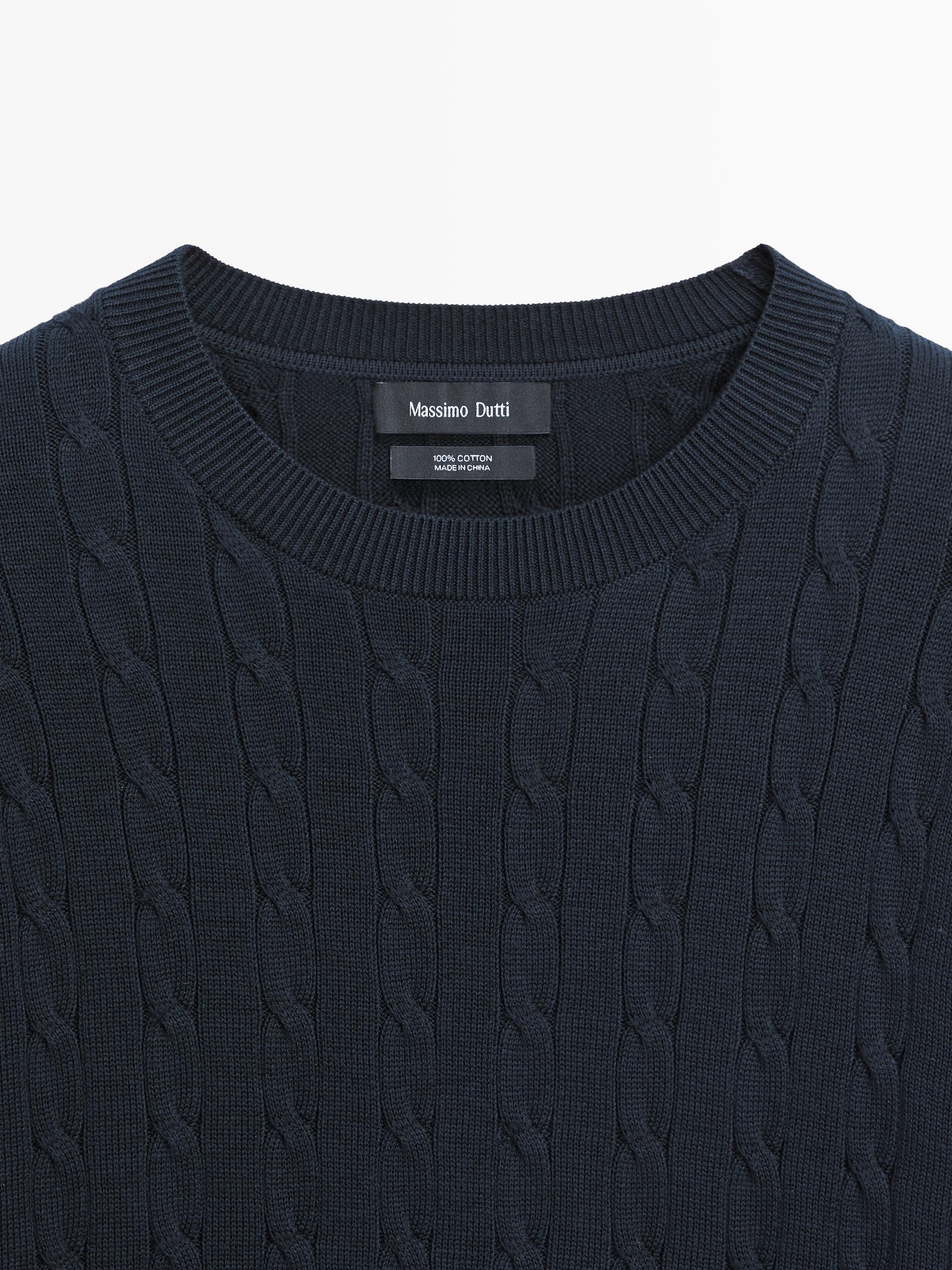 100% cotton cable-knit sweater