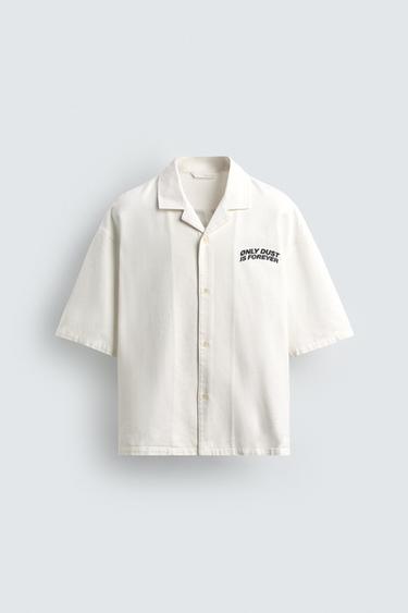 TEXTURED PRINT SHIRT - White by Zara - Image 7