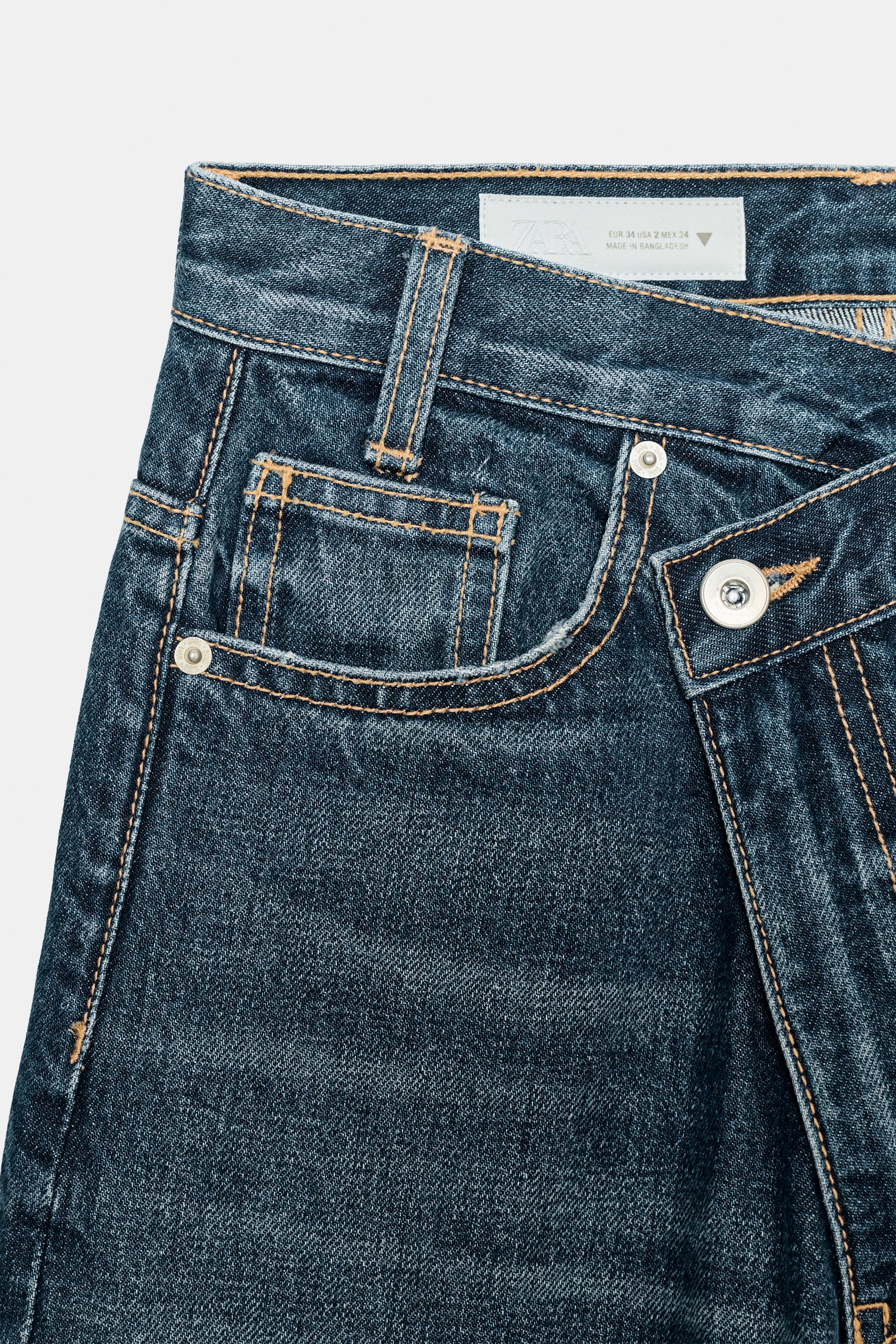 TRF HIGH-WAIST CROSSOVER WAIST WIDE LEG JEANS