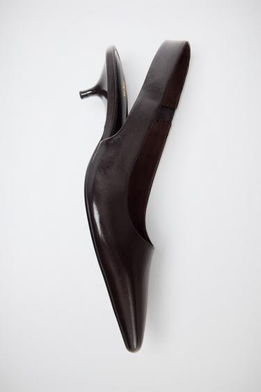 ZAPATO TACÓN KITTEN - Marrón de Zara