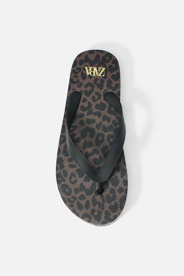 ANIMAL PRINT SANDALS - Brown by Zara