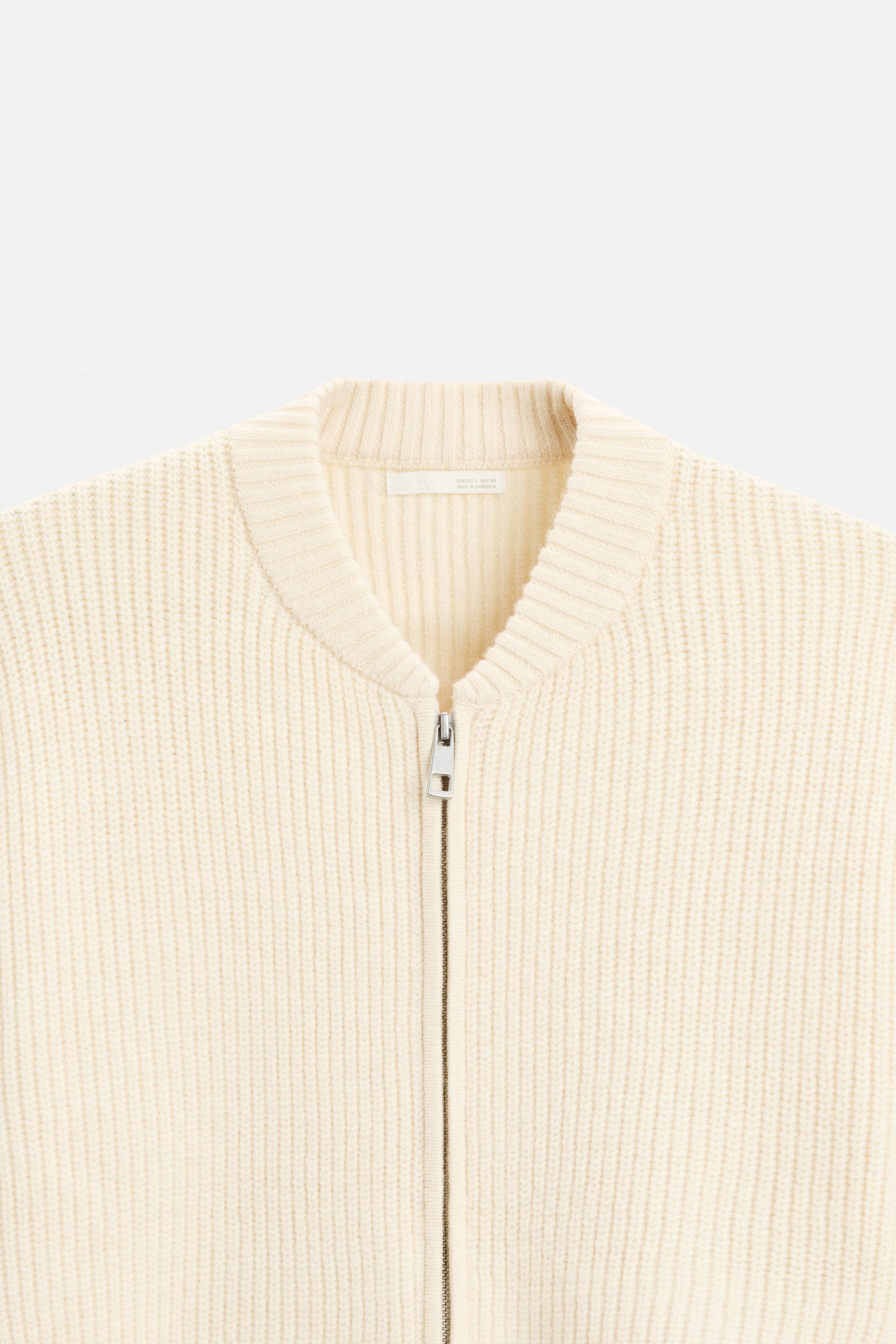 ジップアップニットカーディガン - エクリュ | ZARA Japan / 日本