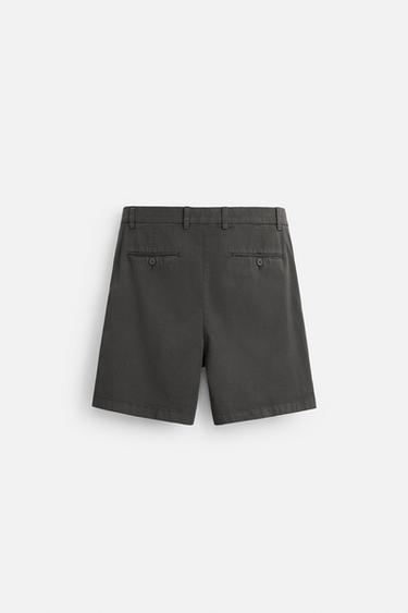 PLEATED REGULAR FIT BERMUDA SHORTS - Dark brown by Zara - Image 7