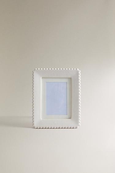 CERAMIC PHOTO FRAME - Ecru by Zara