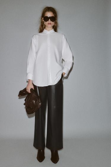 CAMISA OVERSIZE OXFORD - Blanco de Zara