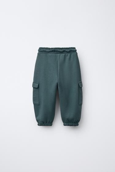 FLEECE CARGO JOGGERS - Petrol blue by Zara - Image 1