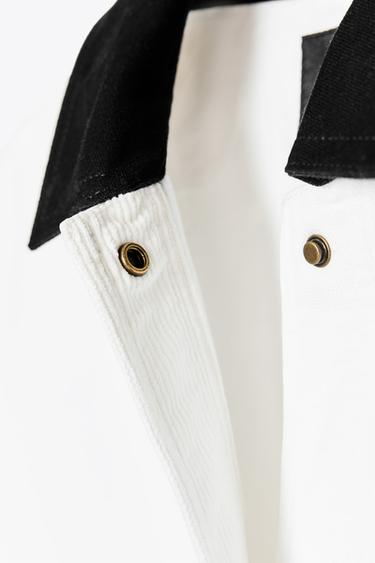 ZW COLLECTION CONTRAST COLLAR OVERSHIRT - White by Zara - Image 7