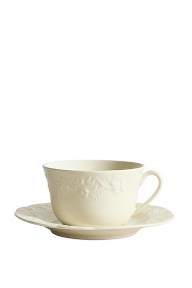 TASSE À THÉ AVEC SOUCOUPE PORCELAINE RAISIN - Crème de Zara