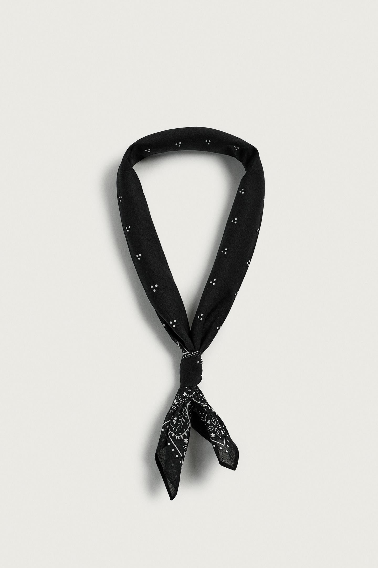 Аксессуары Zara Paisley Print Bandana, цвет: Чёрный — фото 4