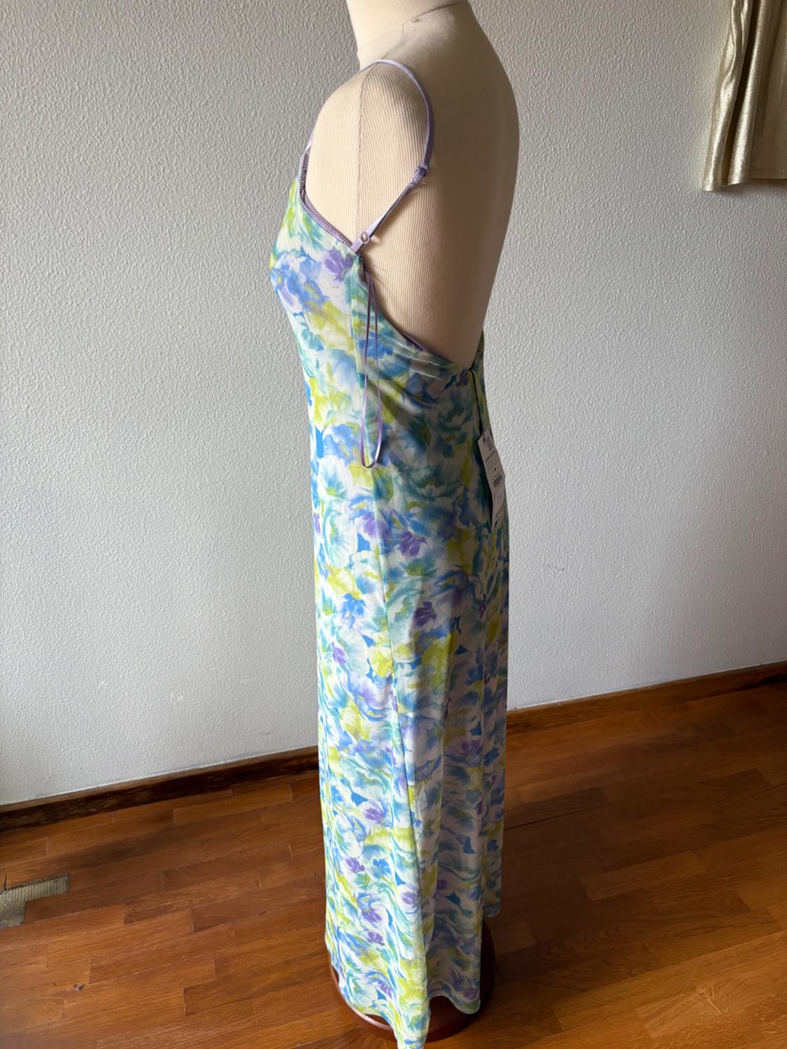 PRINTED TULLE MIDI DRESS WITH BOW - Image 2