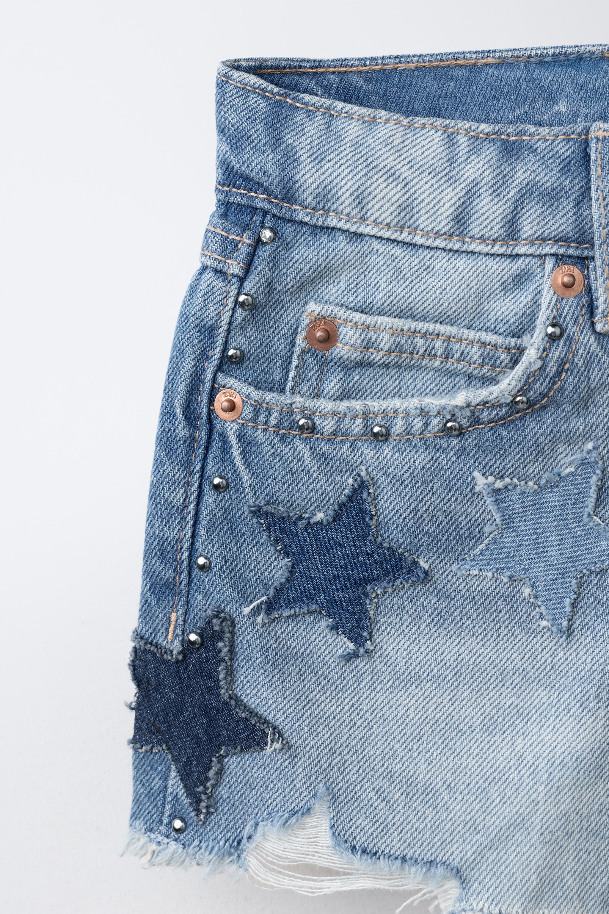 Детские шорты Zara STAR DENIM SHORTS — фото 4