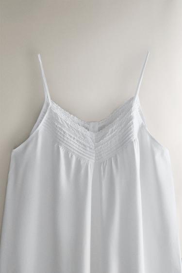 EMBROIDERED COTTON NIGHTDRESS - White by Zara - Image 3