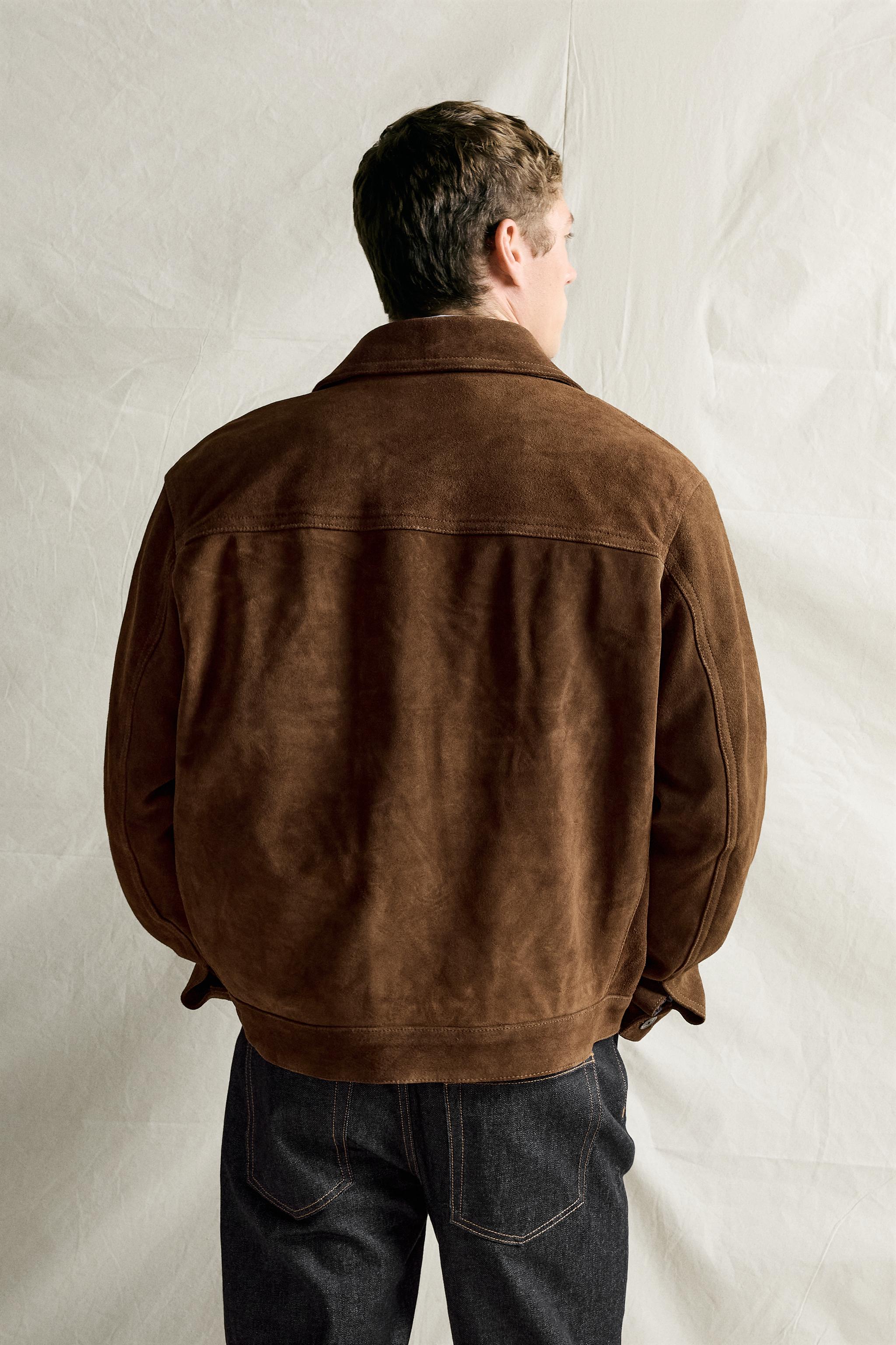 RELAXED FIT SUEDE LEATHER JACKET