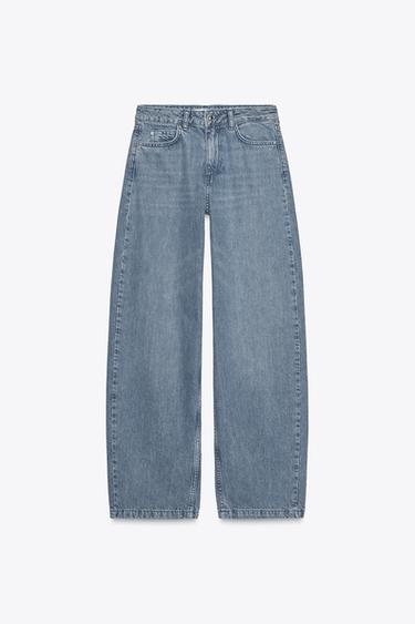 BAGGY BARREL MID-WAIST JEANS - Indigo by Zara