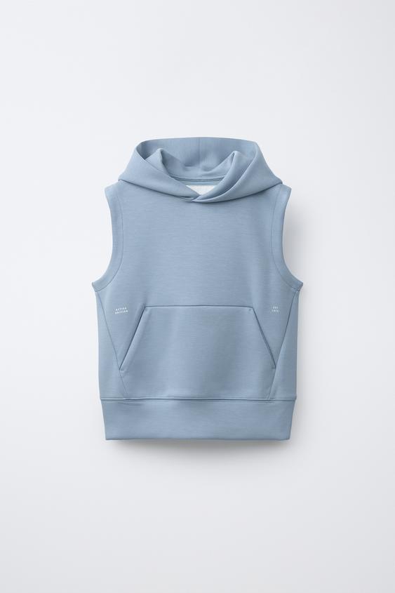 COLETE COM CAPUZ SPORTY - Verde / Azul da Zara - Imagem 0