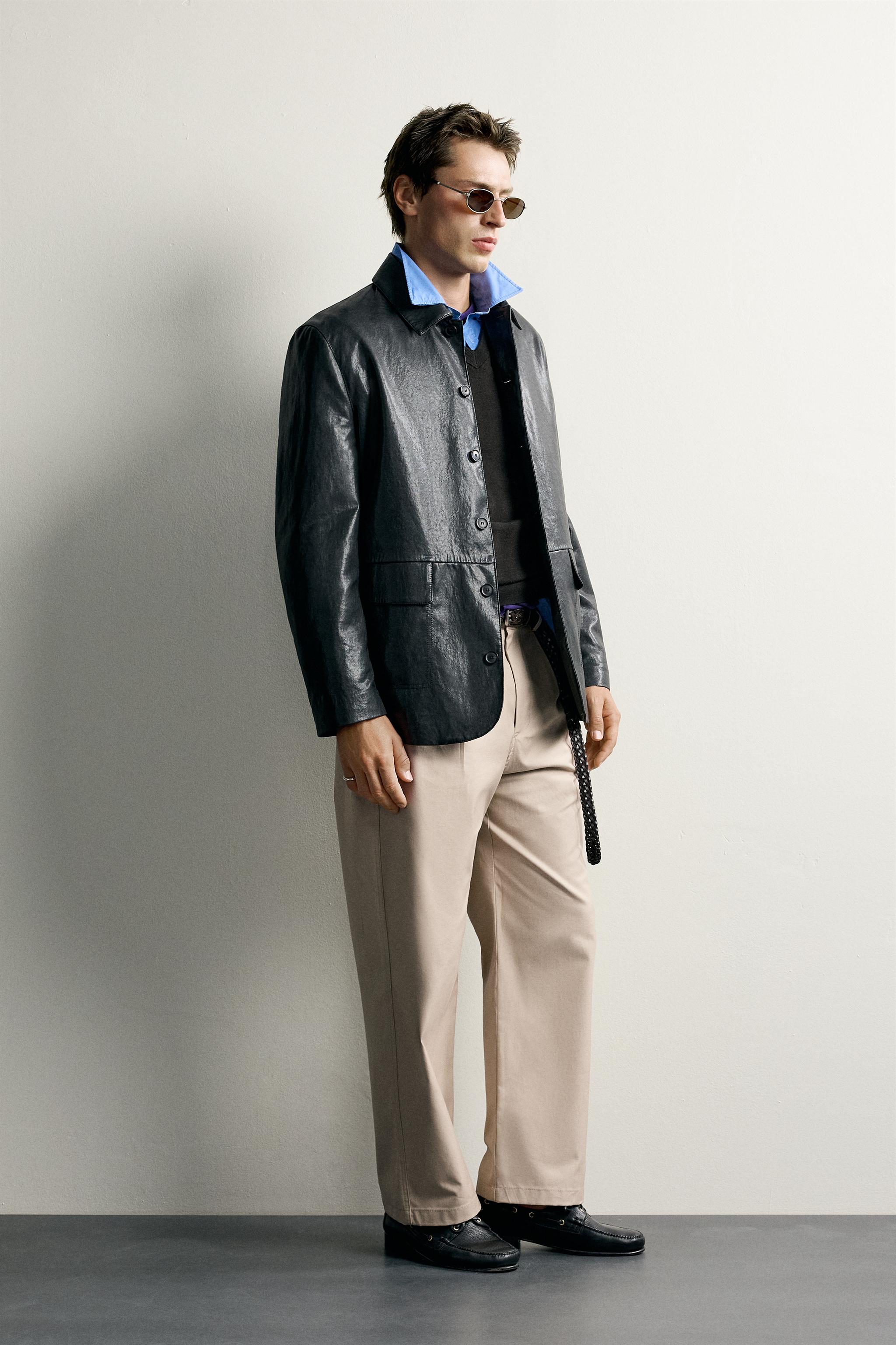 STRAIGHT FIT PLEATED PANTS