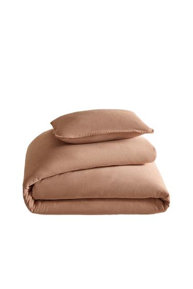 Zara KIDS' CORDUROY FAUX SHEARLING BEDSPREAD - Pink