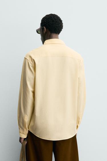 FLOWING SHIRT WITH POCKET - Ecru/Yellow by Zara - Image 2