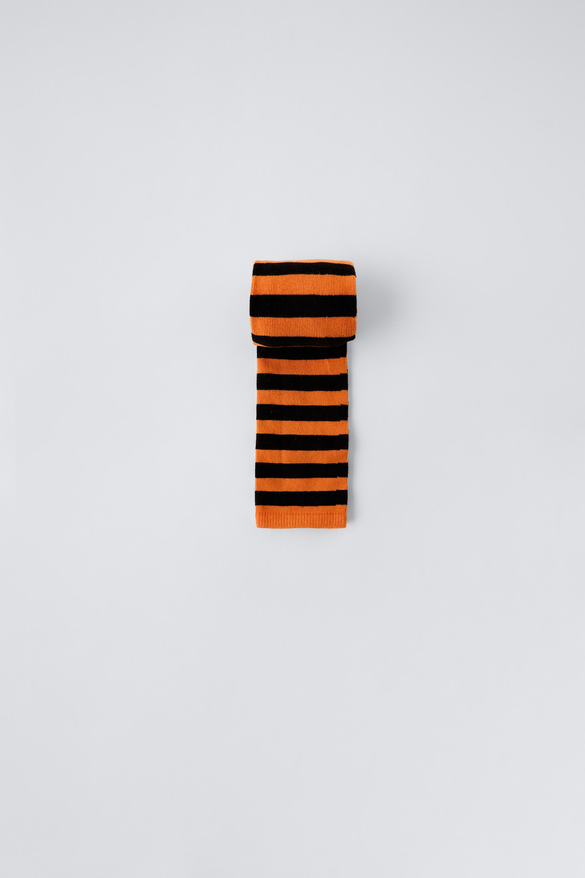 Orange striped tights best sale