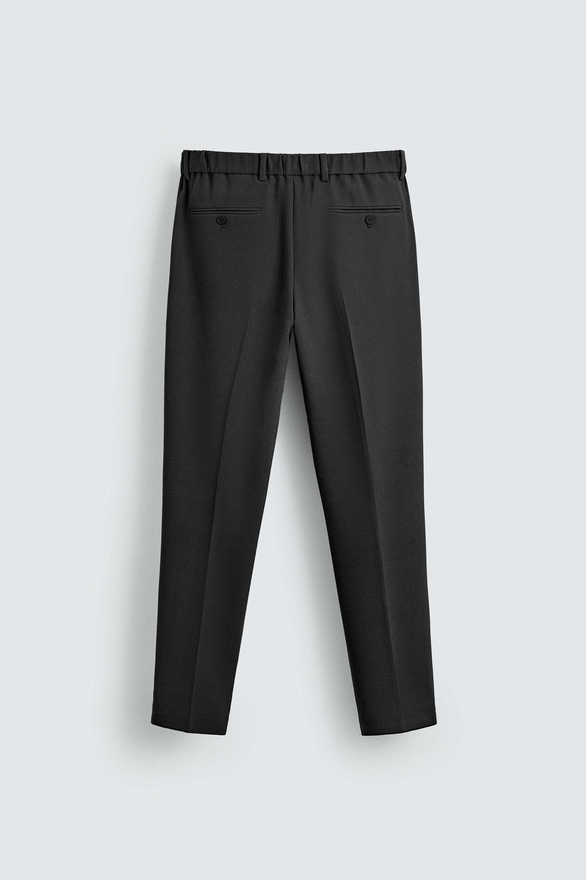 ZARA 黒 ジャージパンツ Lサイズ ZARA WIDE-LEG MID-RISE ワイドフレア バギーデニムパンツ