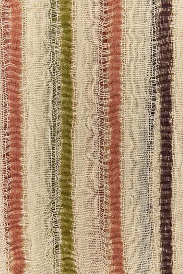 LINEN BLEND STRIPED SCARF - Sand by Zara - Image 4