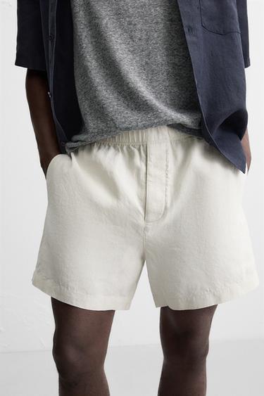 Zara 100% HEMP SHORTS - Sand