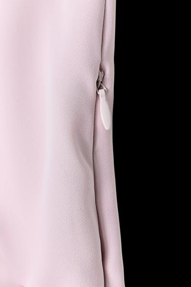 GERAFFTES MIDI-KLEID MIT BUND - Rosa von Zara