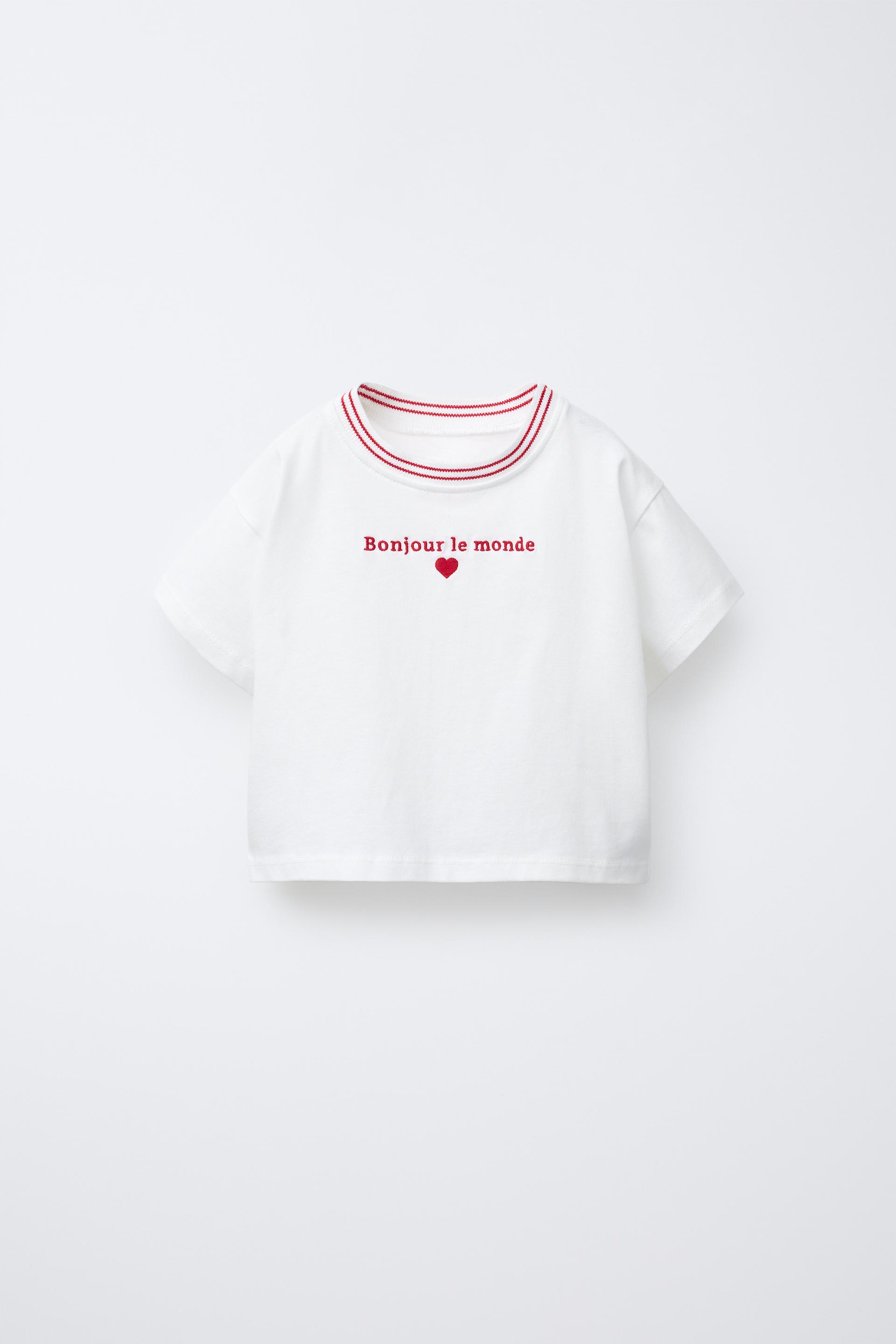 EMBROIDERED TEXT T-SHIRT