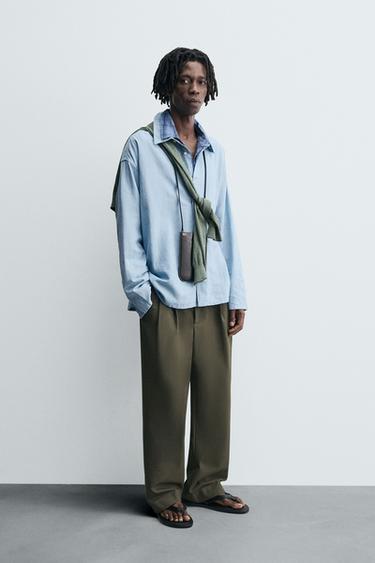 LIGHTWEIGHT DENIM SHIRT - Light blue by Zara - Image 3