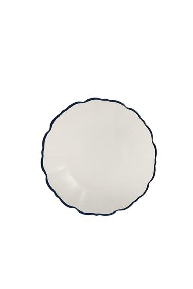 GLASS DESSERT PLATE WITH RIM - Blue by Zara