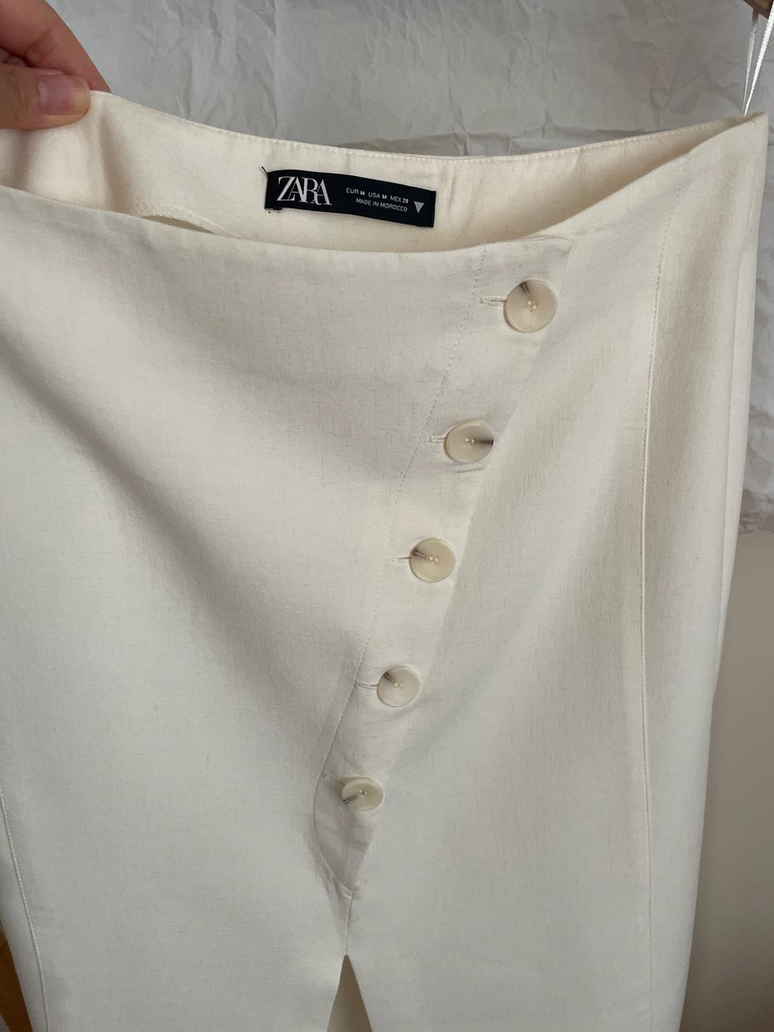 LINEN BLEND MIDI SKIRT - Image 3