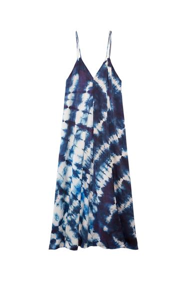 TIE-DYE MIDI SLIP DRESS