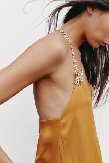 VESTIT MIDI SETINAT GUARNICIÓ - Taronges de Zara