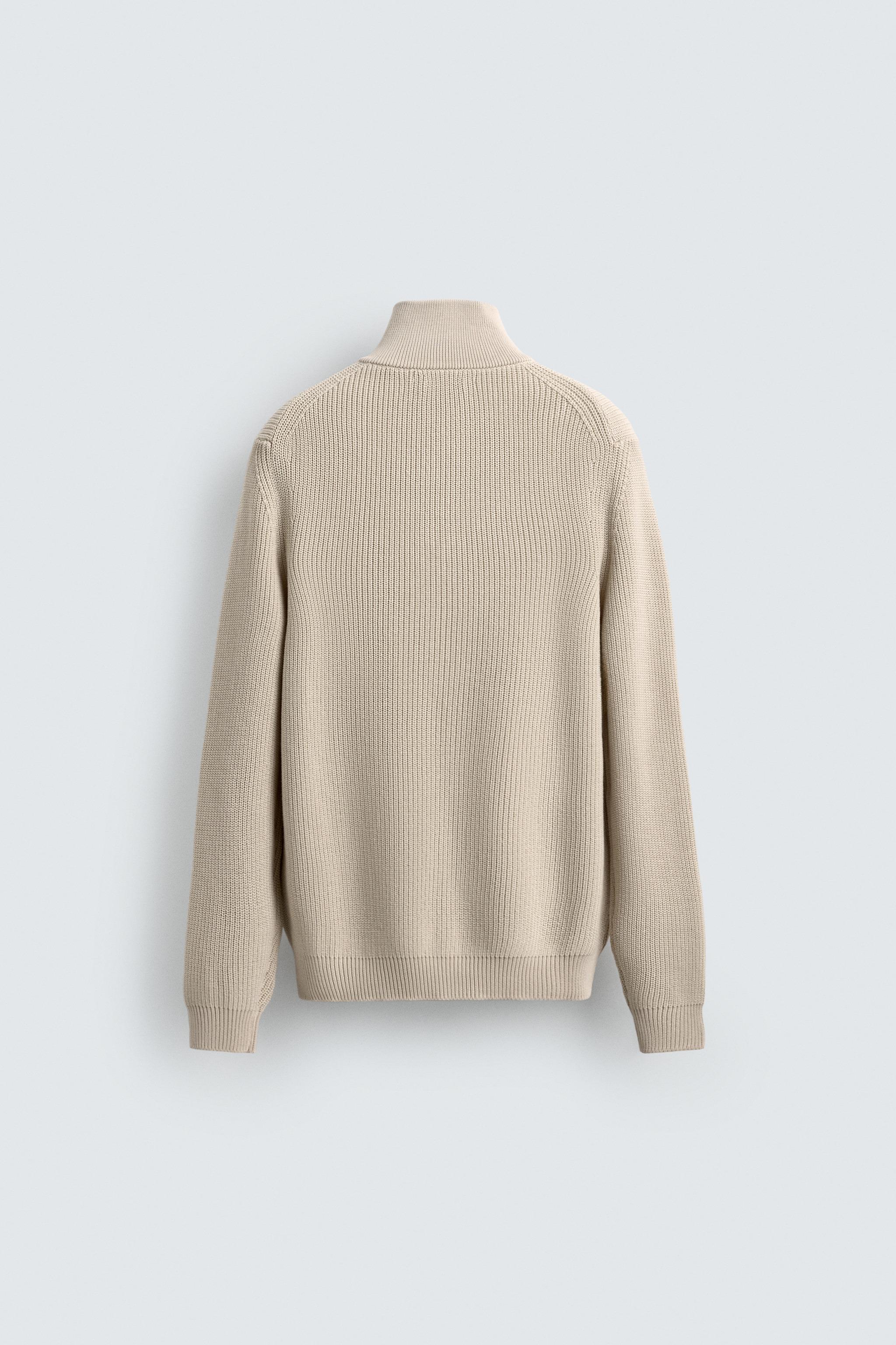 PURL KNIT QUARTER-ZIP JUMPER