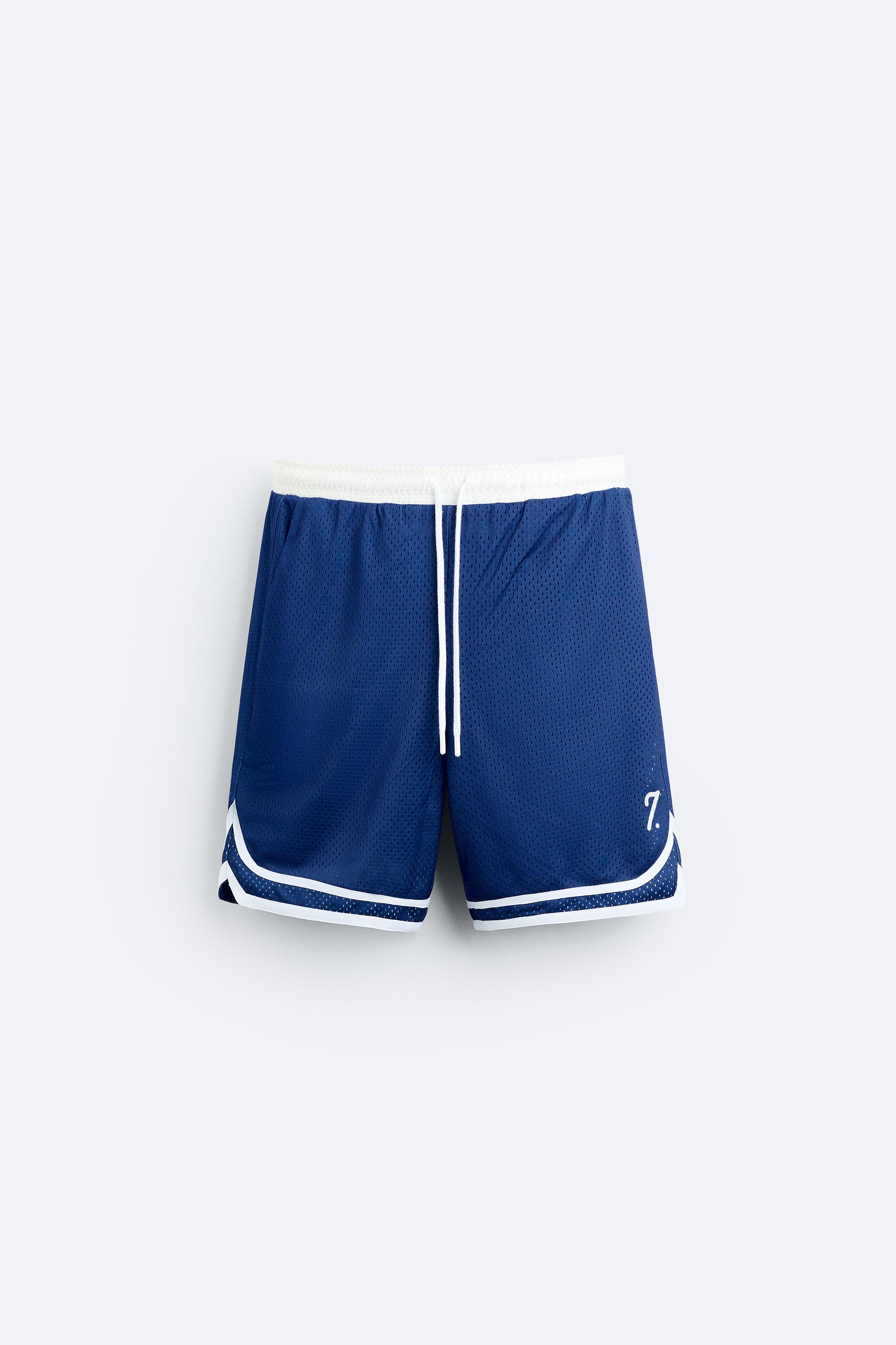 TEXTURED MESH BERMUDA SHORTS Blue ZARA Australia