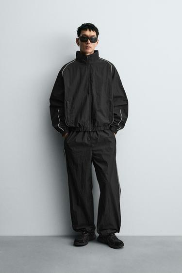 CONTRAST TECHNICAL JACKET - Black by Zara