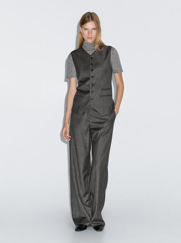 Zara 100% wool suit waistcoat - Black gold