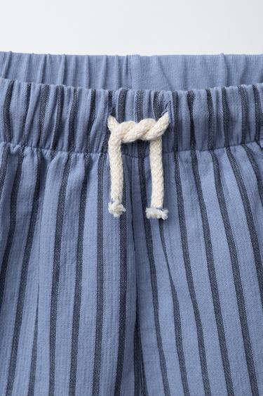 STRIPED COMBINED STRAIGHT BERMUDA SHORTS - Blue by Zara - Image 2