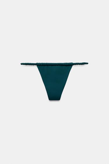 BAS DE BIKINI TRESSÉ - Vert de Zara - Image 4