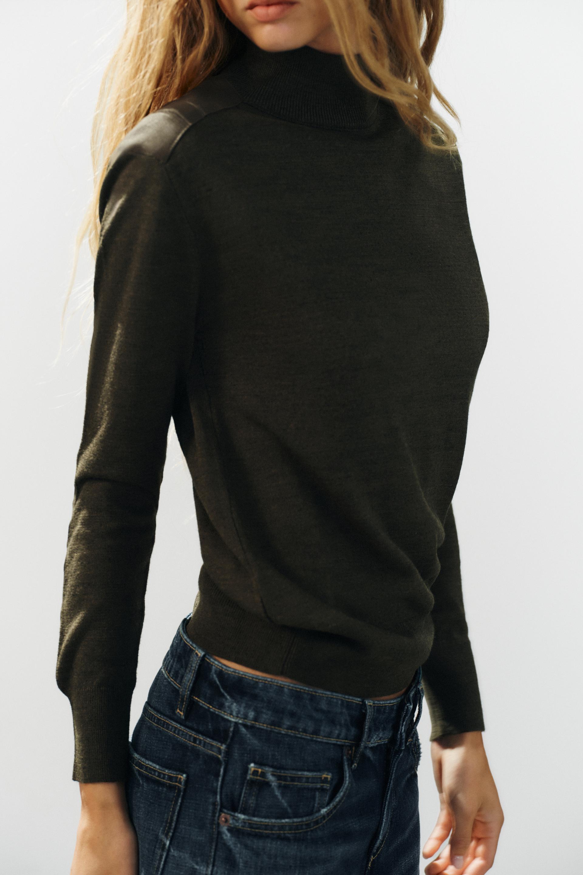 CONTRAST SHOULDER KNIT SWEATER thumbnail 3