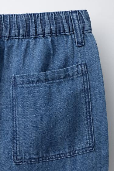 JEAN LARGE AVEC COTON ET LIN - Bleu de Zara - Image 3