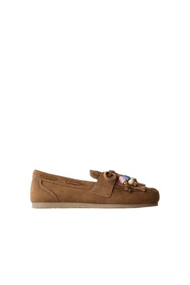 Zara BEADED LOAFERS - Brown - Image 0
