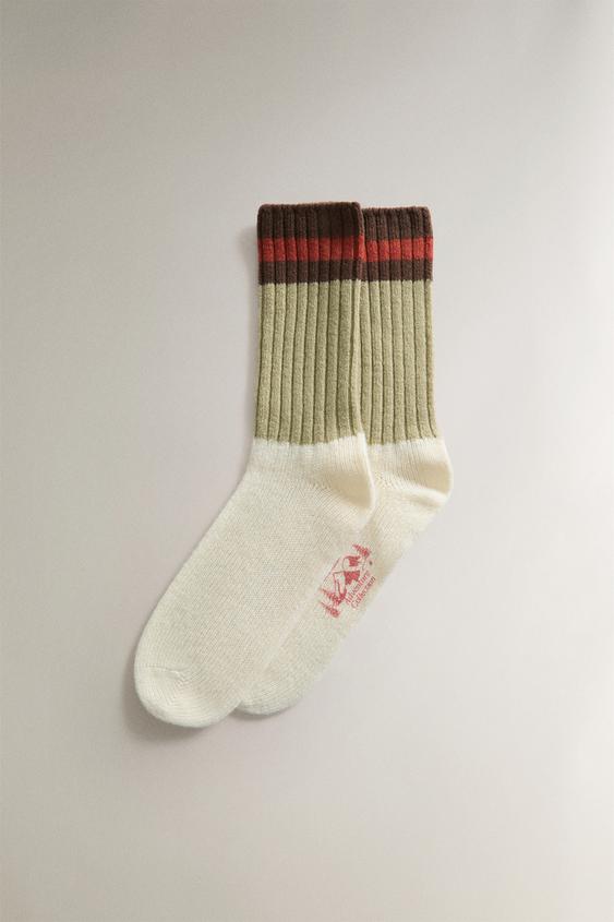 STRIPED WOOL SOCKS - Red by Zara - Image 0